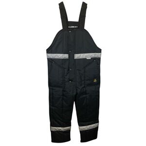 NWOT RefrigiWear Iron-Tuff Enhanced Visibility Bib Overalls Mens XL 0386R Navy